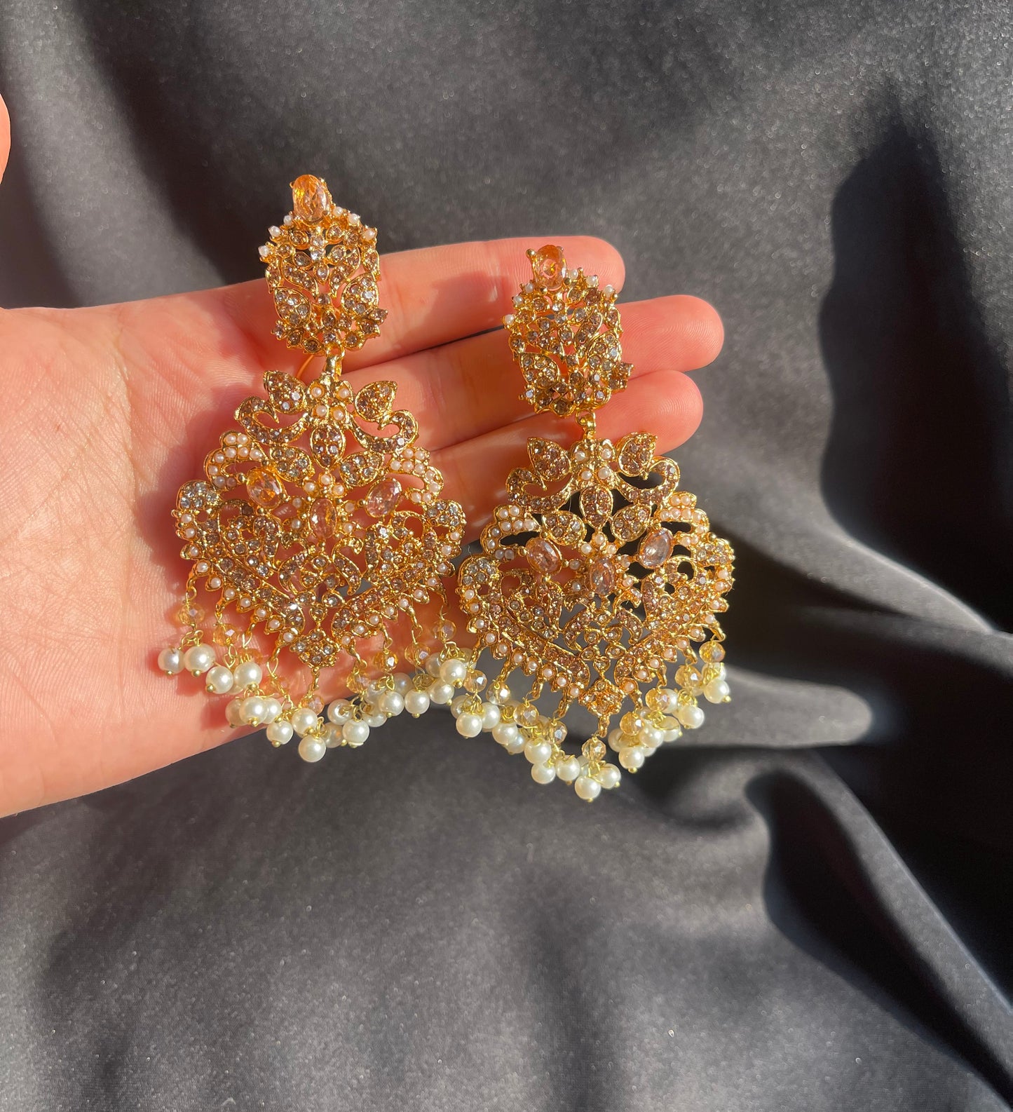 Golden Grace Pearl Drop Earrings