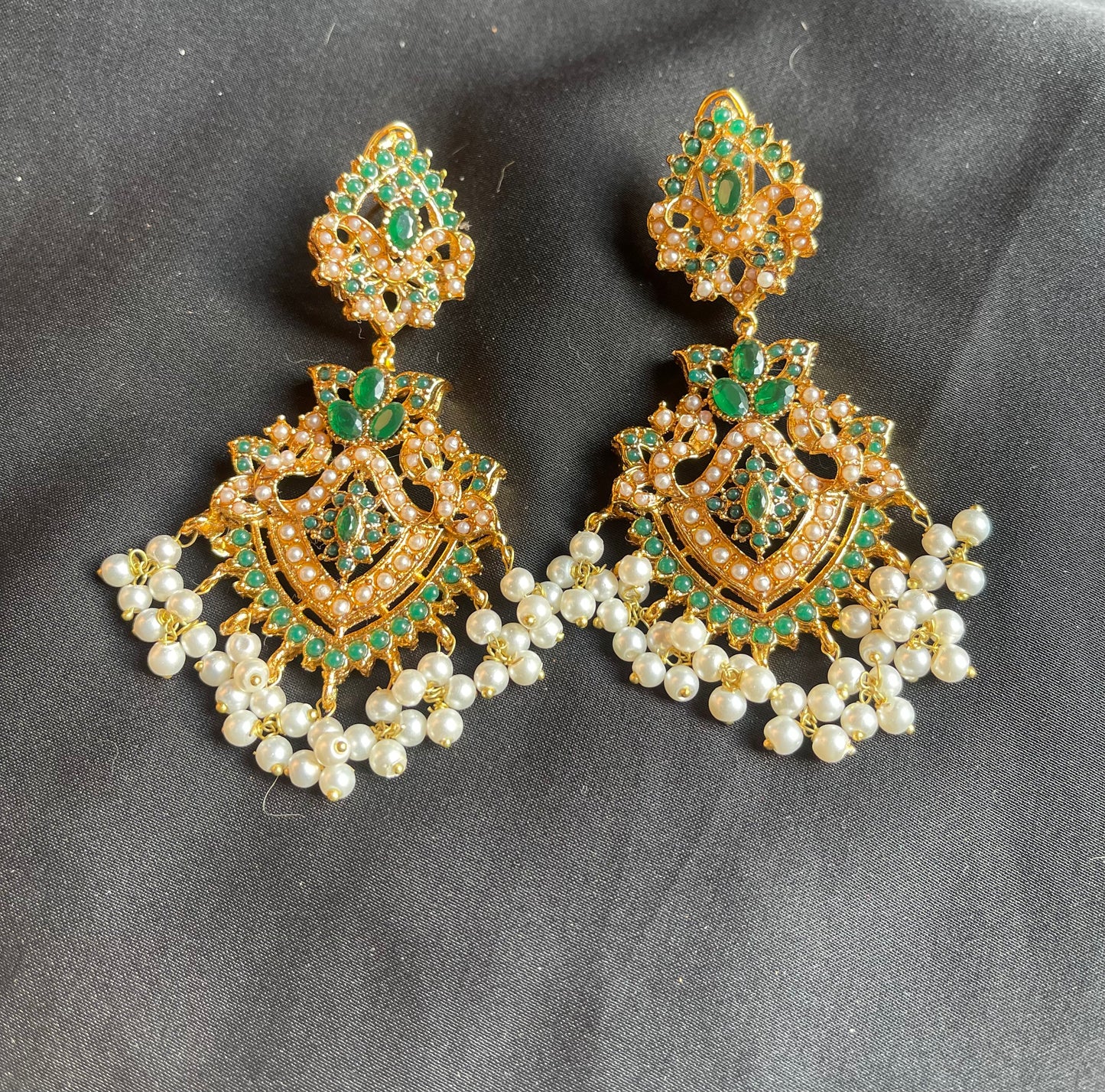 Triluxe Gold-Plated Earrings – Green